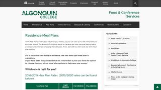 Residence Meal Plans | Food & Conference ... - Algonquin College