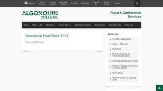 Residence Meal Plans TEST | Food ... - Algonquin College