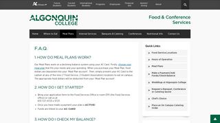 FAQ | Food & Conference Services - Algonquin College