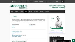 Online - Centre for Continuing & Online Learning - Algonquin College