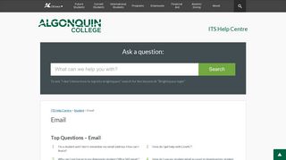 Email | ITS Help Centre - Algonquin College