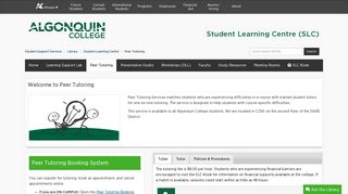 Peer Tutoring - Student Learning Centre - Subject Guides at ...