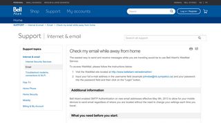 Check my email while away from home - Support - Bell Aliant
