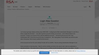 Login Alias Question | RSA Link