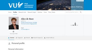 Alice de Boer — Vrije Universiteit Amsterdam