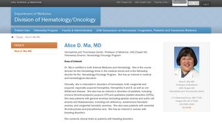Alice D. Ma, MD — hemonc - UNC School of Medicine - UNC Chapel Hill