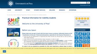 Practical information for mobility students - Unipi