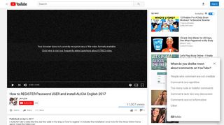 How to REGISTER Password USER and install ALICIA English 2017 ...