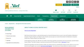 Management Information Systems / Home Access Center - Alief ISD