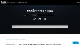 Get started with Windows Hello on your Alienware – Tobii Eye ...