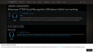 Alienware 17 R4 Facial Recognition (Windows Hello) not working ...