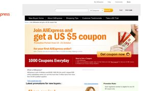 Join free and get a US$5 Coupon for your first order - AliExpress