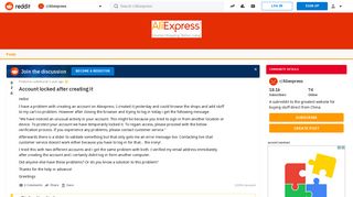 Account locked after creating it : Aliexpress - Reddit