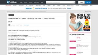Aliexpress $4 Off Coupon ( Minimum Purchase $5 ) New user only ...
