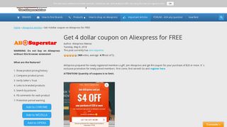 Get $4 coupon on Aliexpress - www.AliManiac.com