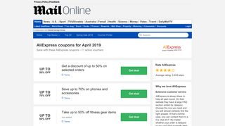 AliExpress coupon - UP TO 60% OFF in February - Daily Mail