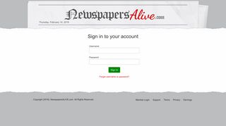 Members Login - Newspapers Alive