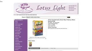 Alive! Supplements Alive! Max Potency Mens Multi 90 tab - Lotus ...