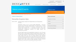 Descartes Acquires Aljex | Descartes