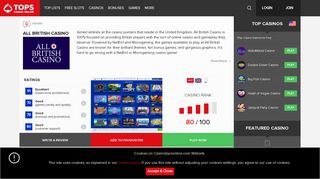 All British Online Casino Review | CasinoTopsOnline.com