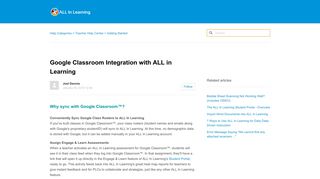 Google Classroom Integration with ALL in Learning – Help Categories
