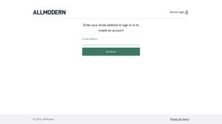 Enter your email address to sign in or to create an account - AllModern