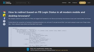 How to redirect based on FB Login Status in all modern mobile and ...