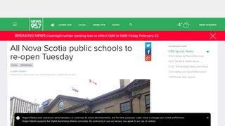 All Nova Scotia public schools to re-open Tuesday - NEWS 95.7