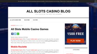 All Slots Mobile Casino Games