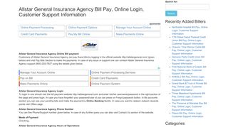 Allstar General Insurance Agency Bill Pay, Online Login, Customer ...