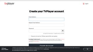 Create your TVPlayer account - TVPlayer: Watch Live TV Online For ...