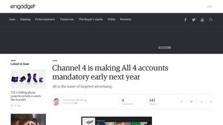 Channel 4 is making All 4 accounts mandatory early next year