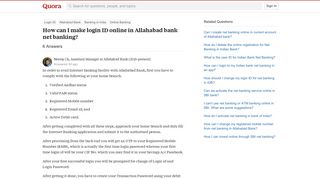 How to make login ID online in Allahabad bank net banking - Quora
