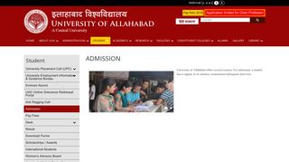 Admission - University of Allahabad