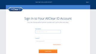 AllClear ID -Sign In to AllClear ID | Choose Different Phone
