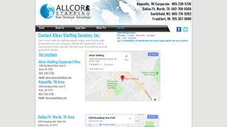 Contact Allcor Staffing Services, Inc. - Alcoa, TN