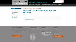 I Forgot My Login or Password. How Do I Recover It? - ALLDATA ...