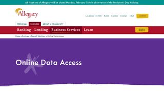 Online Data Access | Allegacy Federal Credit Union
