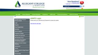 eSAFE Login | Allegany College of Maryland