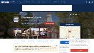 Allegheny College - Profile, Rankings and Data | US News Best ...