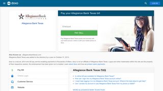 Allegiance Bank Texas: Login, Bill Pay, Customer Service and Care ...