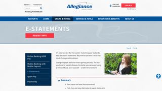 e-Statements | Allegiance CU | Oklahoma City - Edmond, OK - OKC ...