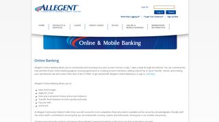 Online Banking - Allegent Community Federal Credit Union