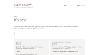 Apply :: Allen & Overy UK graduate and student careers