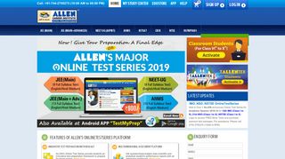 Online Test Series by ALLEN Kota for Pre-Engineering, Pre-Medical ...