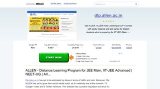 Dlp.allen.ac.in website. ALLEN - Distance Learning Program for JEE ...