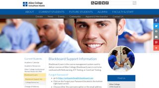 Blackboard Support Information - Allen College