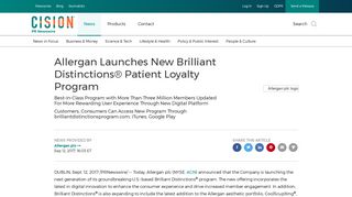 Allergan Launches New Brilliant Distinctions® Patient Loyalty Program