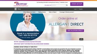 Order | BOTOX® (onabotulinumtoxinA) for Medical Professionals