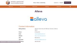 Alleva | National Association of Addiction Treatment Providers